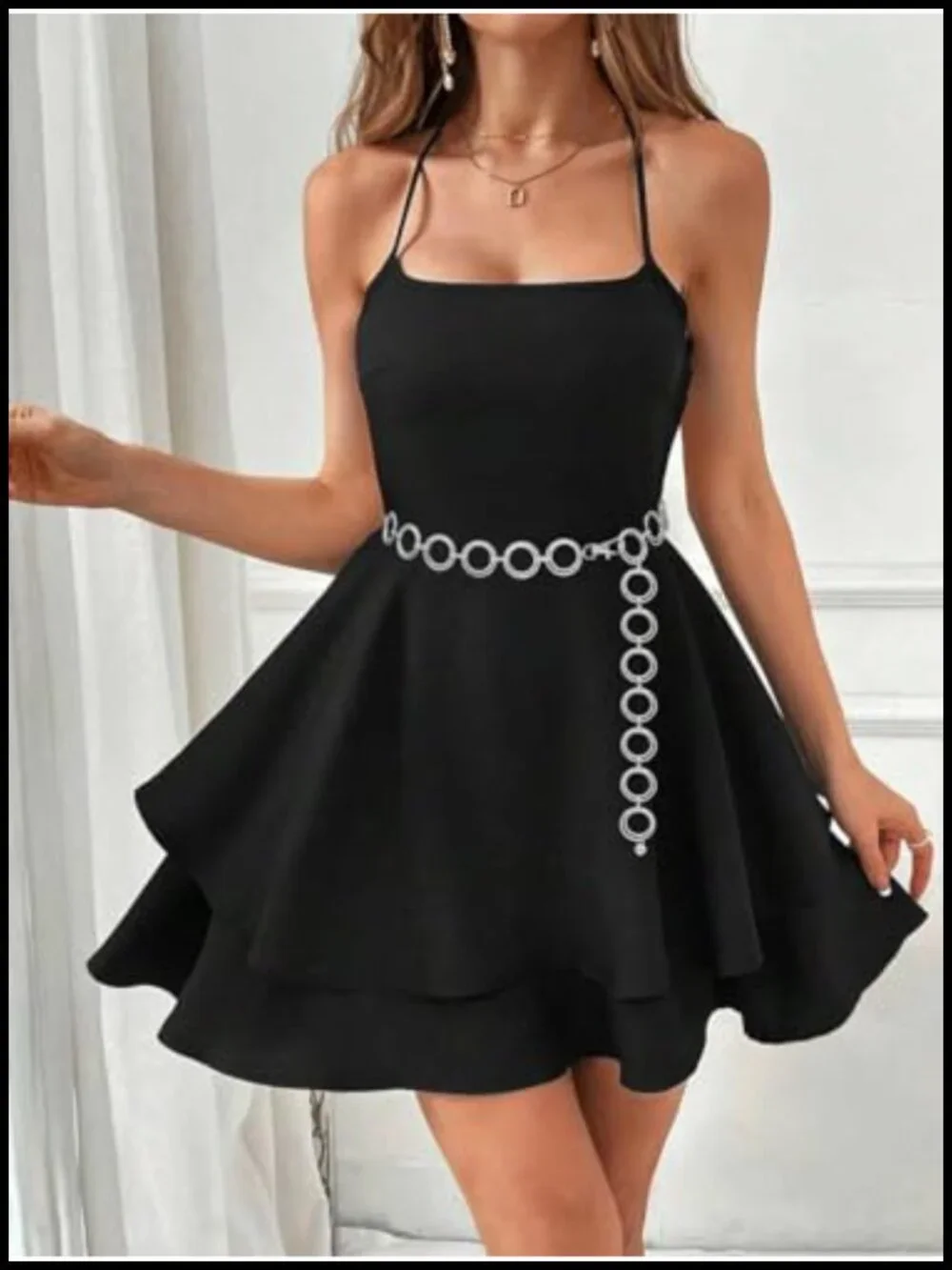 Chunky Metal Waist Chain Belt for Women Dresses Body Chain Belly Link